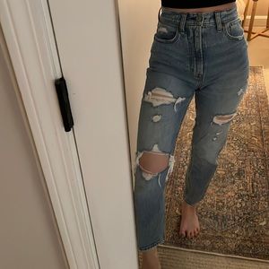 Abercrombie ultra high rise ankle straight curve love